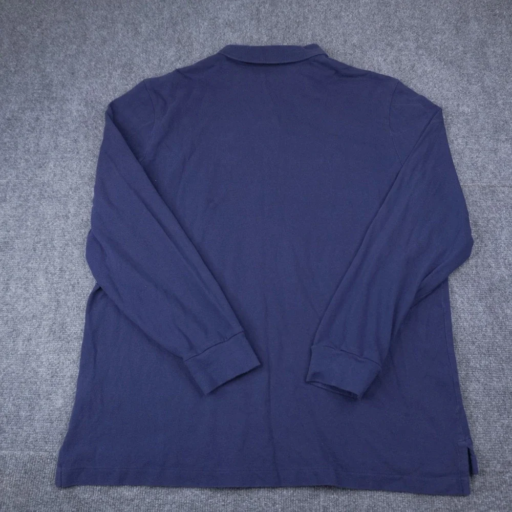 Polo Ralph Lauren Long Sleeve Polo Mens XL Navy Blue Classic Fit Cotton Mesh